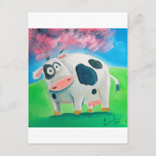Cute koe folk schilderij Gordon Bruce Briefkaart