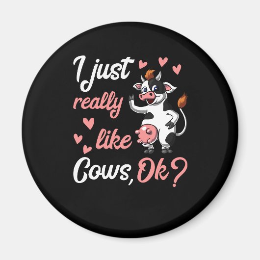 Cute Koe Funny Boerderij Ranch Animal Magneet (Voorkant)