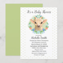 Cute Koe Green Neutral Floral Baby shower