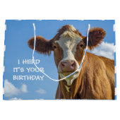 Cute Koe ik dacht dat het jouw geboorte grote cade Groot Cadeauzakje (Voorkant)