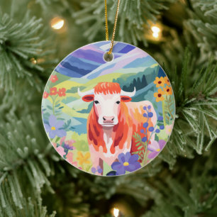 Cute Koe Keramisch Ornament
