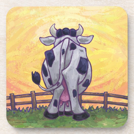 Cute Koe Kitchen Accessoires Drankjes Onderzetter (Voorkant)