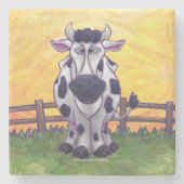 Cute Koe Kitchen Accessoires Stenen Onderzetter (Voorkant)