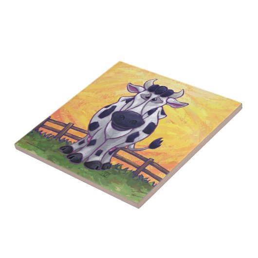 Cute Koe Kitchen Accessoires Tegeltje (Zijkant)