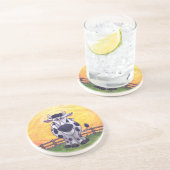 Cute Koe Kitchen Accessoires Zandsteen Onderzetter (Zijkant)