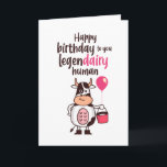 Cute Koe Milk Pun Legendairy Human Funny Birthday Kaart<br><div class="desc">Grappig en schattig verjaardagskaart voor degenen die van puns en humor houden. Ideaal om je vrienden en familie geluk te wensen met hun verjaardag. Bezoek onze winkel voor meer collectie met verjaardagskaarten. Je zult iets coole,  humoristische en soms sarcastische verjaardagskaarten vinden voor je speciale iemand.</div>