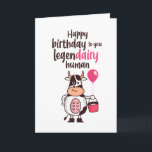 Cute Koe Milk Pun Legendairy Human Funny Birthday Kaart<br><div class="desc">Grappig en schattig verjaardagskaart voor degenen die van puns en humor houden. Ideaal om je vrienden en familie geluk te wensen met hun verjaardag. Bezoek onze winkel voor meer collectie met verjaardagskaarten. Je zult iets coole,  humoristische en soms sarcastische verjaardagskaarten vinden voor je speciale iemand.</div>