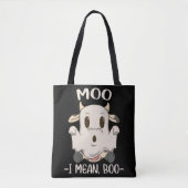 Cute Koe Moo Halloween Ghost Boo Tote Bag (Voorkant)