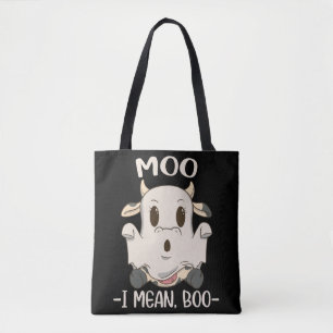 Cute Koe Moo Halloween Ghost Boo Tote Bag