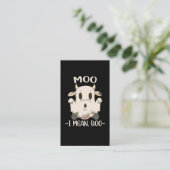 Cute Koe Moo Halloween Ghost Boo Visitekaartje (Staand voorkant)