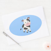 Cute koe ovale sticker (Envelop)