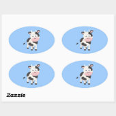Cute koe ovale sticker (Vel)