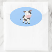 Cute koe ovale sticker (Tas)