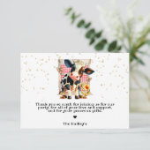 Cute Koe Party Bedankkaart (Staand voorkant)