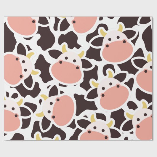 Cute Koe Pattern Cadeaupapier (Vlak)