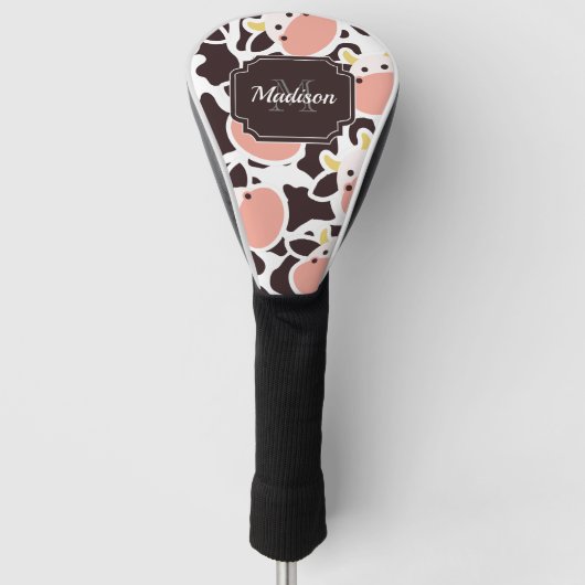 Cute Koe Pattern Golfheadcover (Voorkant)