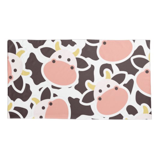 Cute Koe Pattern Kussensloop (Achterkant)