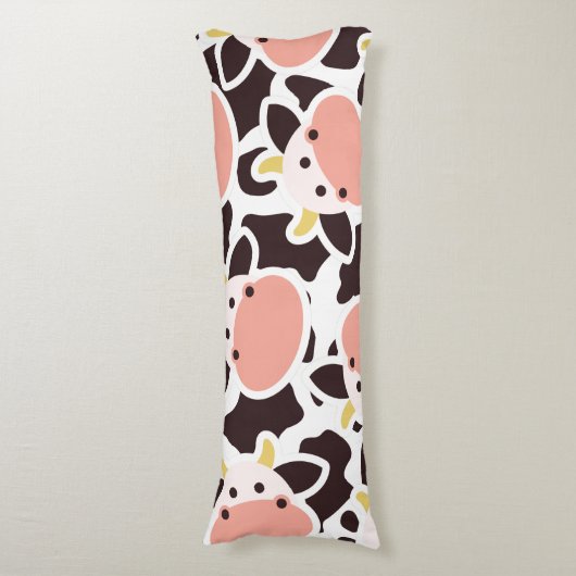 Cute Koe Pattern Lichaamskussen (Voorkant Verticaal)