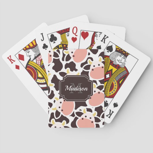 Cute Koe Pattern Pokerkaarten (Achterkant)