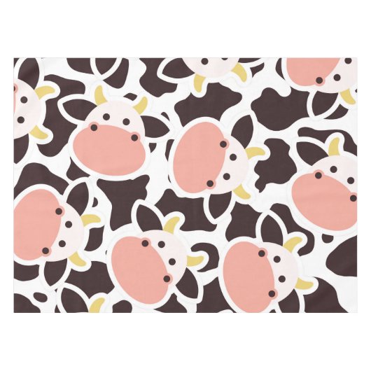 Cute Koe Pattern Tafelkleed (Voorkant (Horizontaal))