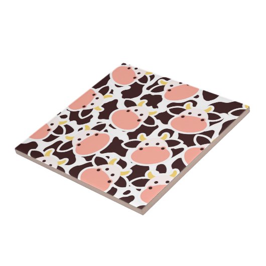 Cute Koe Pattern Tegeltje (Zijkant)