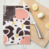 Cute Koe Pattern Theedoek (Quarter Fold)