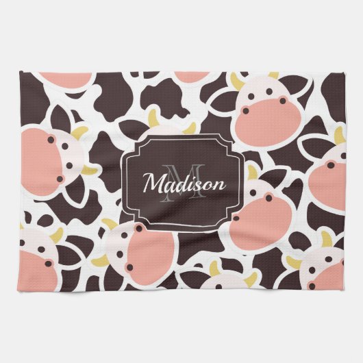 Cute Koe Pattern Theedoek (Horizontaal)