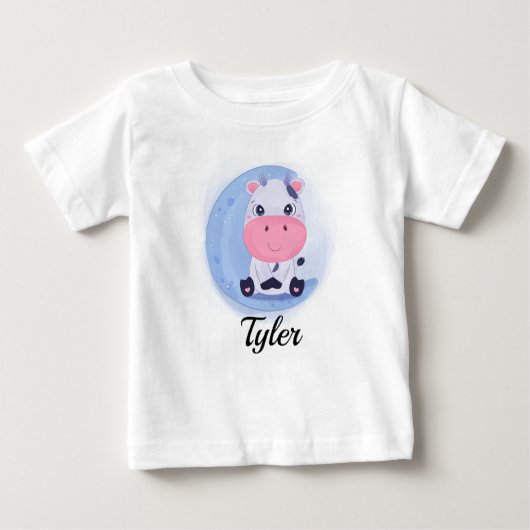 Cute Koe Personalized Baby T-Shirt (Voorkant)