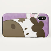Cute Koe Phone Case Paars en Brown (Achterkant (horizontaal))