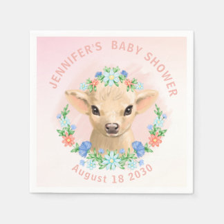 Cute Koe Pink Floral Baby shower Servet