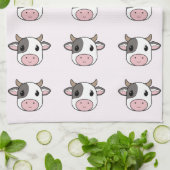 Cute Koe Pink Kitchen Towel Theedoek (Gevouwen)