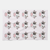 Cute Koe Pink Kitchen Towel Theedoek (Horizontaal)