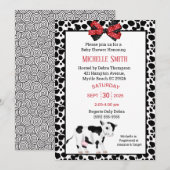 Cute Koe Print Baby shower Uitnodiging (Voorkant / Achterkant)