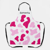 Cute Koe Print Girly Pink Custom Apron Schort (Voorkant)