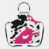 Cute Koe Print Girly roze Custom Apron Schort (Voorkant)