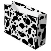 Cute Koe Print Pattern Black and White Groot Cadeauzakje (Voorkant Gekanteld)