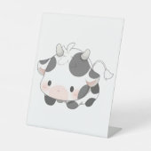 Cute Koe Reclamebord Met Voetstuk (Voorkant)