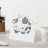 Cute Koe Reclamebord Met Voetstuk (Insitu)