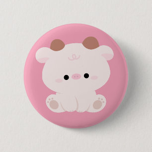 Cute Koe Ronde Button 5,7 Cm