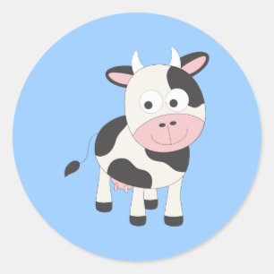 Cute koe ronde sticker