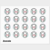 Cute Koe Ronde Sticker (Vel)