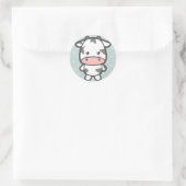 Cute Koe Ronde Sticker (Tas)