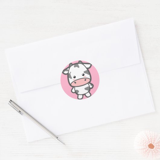 Cute Koe Ronde Sticker (Envelop)