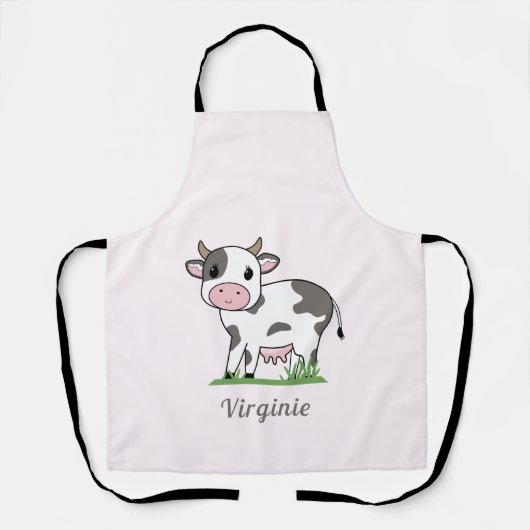 Cute Koe Roze Apron Schort (Voorkant)