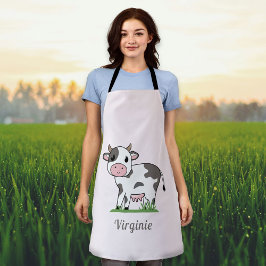 Cute Koe Roze Apron Schort
