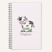 Cute Koe Roze Notitieboek (Voorkant)