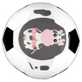 Cute Koe roze Pattern Monogram Name Voetbal (Gedraaid)