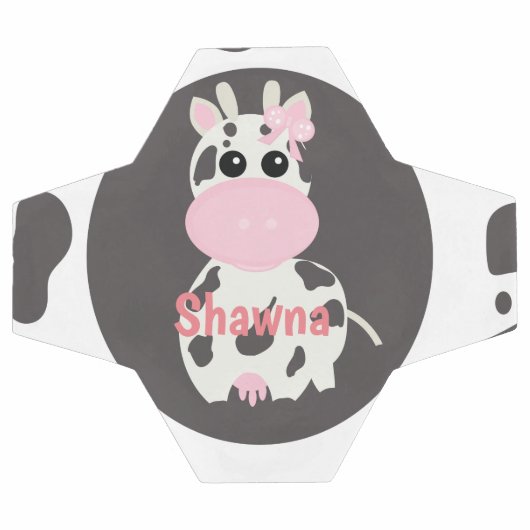 Cute Koe roze Pattern Monogram Name Voetbal (Enkel)