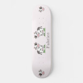 Cute Koe Roze Skateboard (Voorkant)