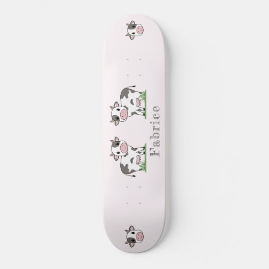 Cute Koe Roze Skateboard (Voorkant)
